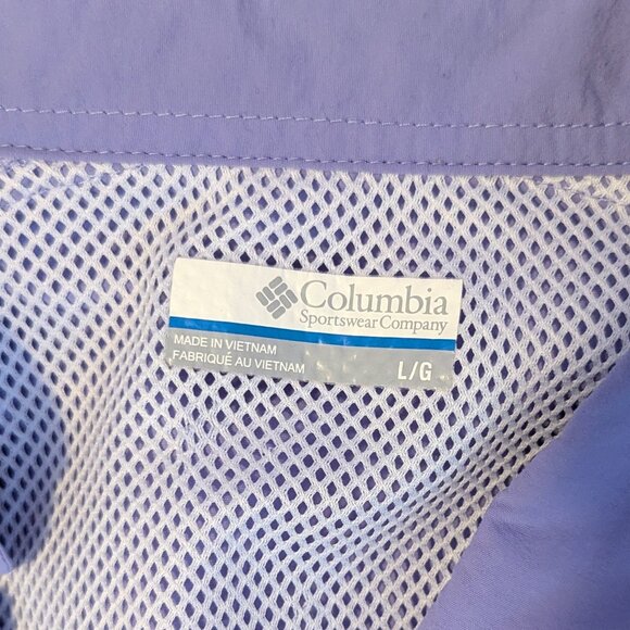 Columbia PFG Bahama II Long Sleeve Omni-Shade Button-Up Shirt Blue Size Large - Picture 2 of 16
